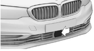 The radar sensor is located in the front bumper.