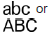 lower-case letters.